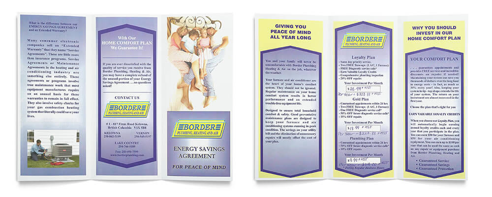 Previous Brochure Design, outside (left), inside (right).
