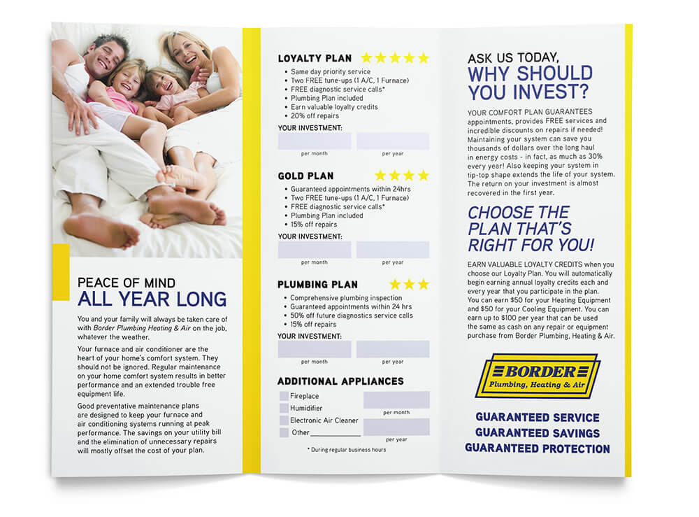 Border Plumbing Brochure Inside Design