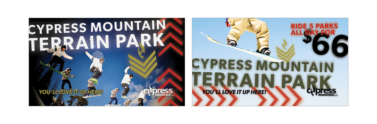 Cypress Terrain Parks print ad concepts.