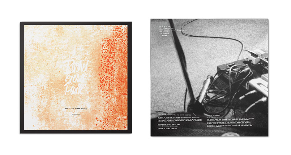 Back of portfolio (left) and case (right).