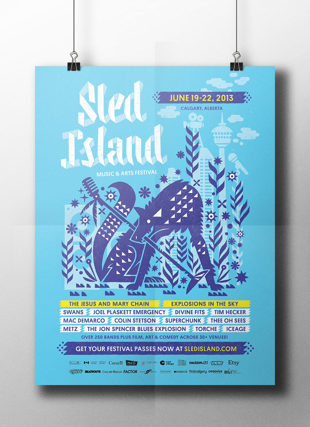 Sled Island 2013 music festival poster design