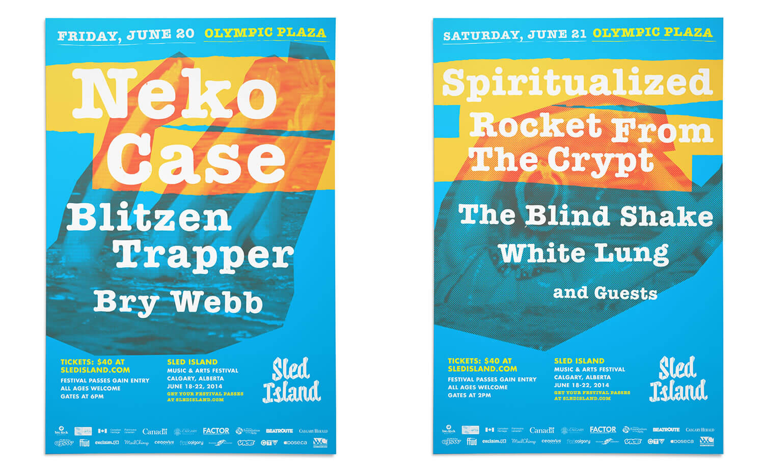 Sled Island 2014 music festival Olympic Plaza headliner poster design